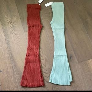 UO Rosie Rib High-Waisted Flare Pant